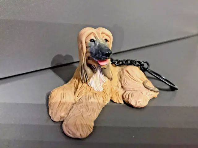 Vintage Afghan Hound Dog Keychain Key Chain Key Ring