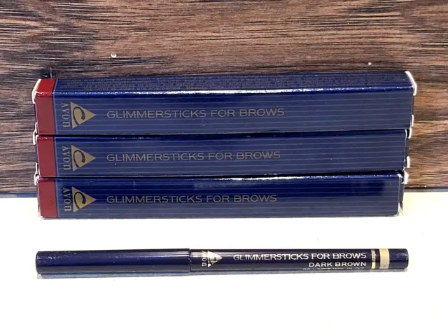 3-pc Avon Glimmersticks For Brows DARK BROWN eyebrow definer pencil NIB