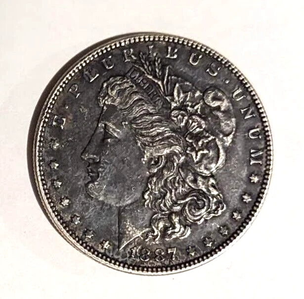 1887 Morgan Silver Dollar Deep Dark Toned  Higher Grade Front & Back