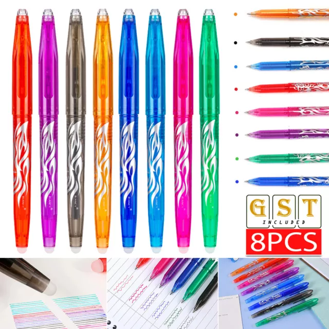 8PCS Erasable Pen 8 Colors Gel Ink Pens 0.5mm School Students Stationery Party