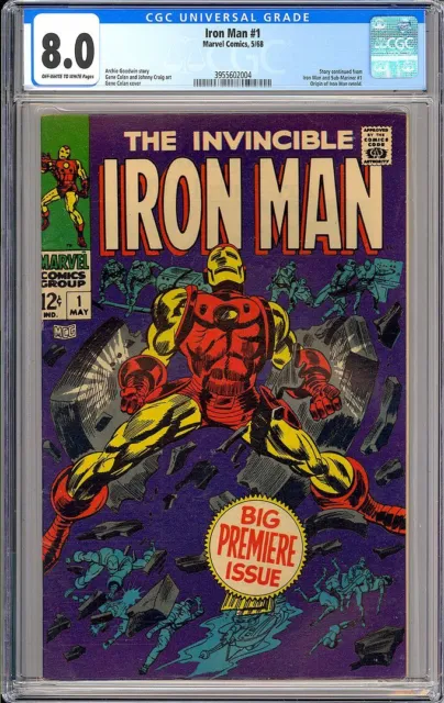 Iron Man #1 High Grade First Issue Silver Age Vintage Marvel Comic 1968 CGC 8.0
