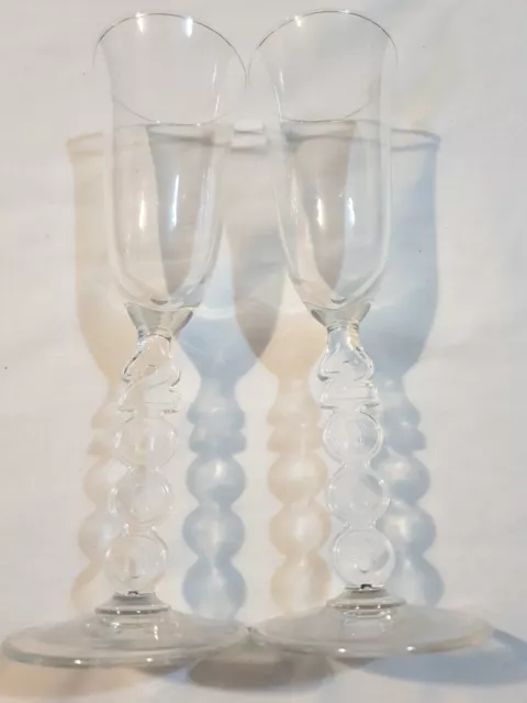 X2 Millenium 2000 Luminarc Wine Glasses With Box Decorative Stems 31cl / 10.5oz.