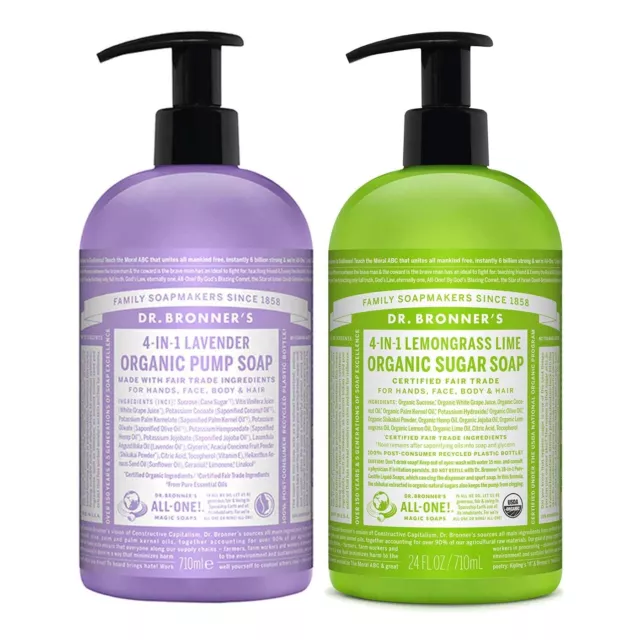 Dr. Bronners Shikakai Hand & Body Sugar Soaps 710 ml