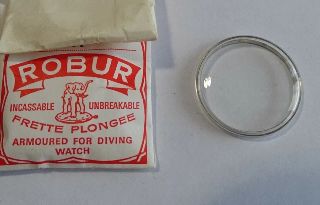 Verre De Montre ROBUR – 30 Mm – Bague Chromée – Frette – Acrylique – Neuf
