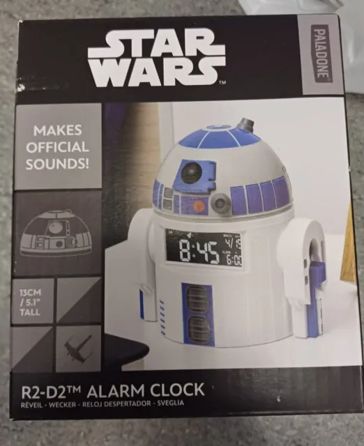 brand new boxed star wars R2-D2 alarm clock makes sounds official