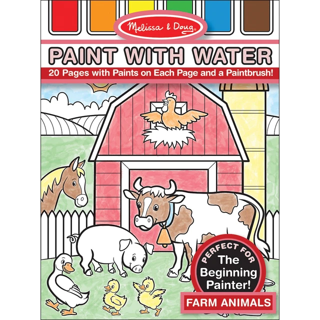 5 Pack Paint W/Water Pad 8.25"X11" 20pgs-Farm Animals -MDPWW-4165