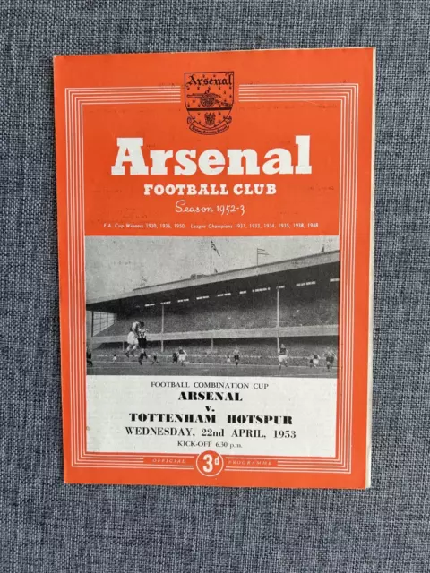 1953 Arsenal Reserves V Tottenham Hotspur Reserves Football Combination Cup