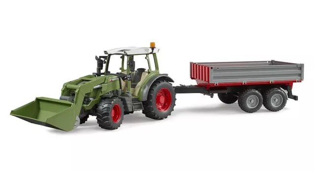 Bruder Spielzeug 02182 Fendt 211 Traktor Frontlader Bordwandanhänger Trecker Neu