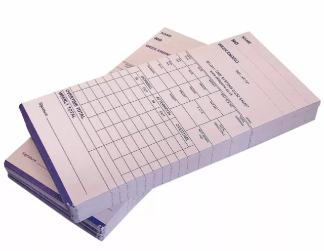 Clocking in Time Recorder Attendance Cards - Eco Blue (replaces TB7250) 85x183mm