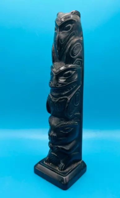 Replica Argillite Cast Resin Haida Tahnoo Totem Pole  17cm BOMO CANADA