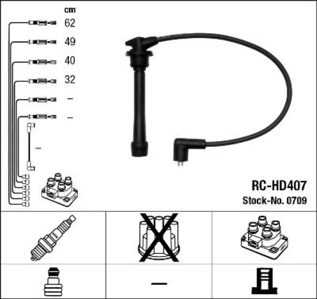 NGK Zündleitungssatz Zündkabelsatz für Kia Sportage Hyundai Tucson Matrix / 0709