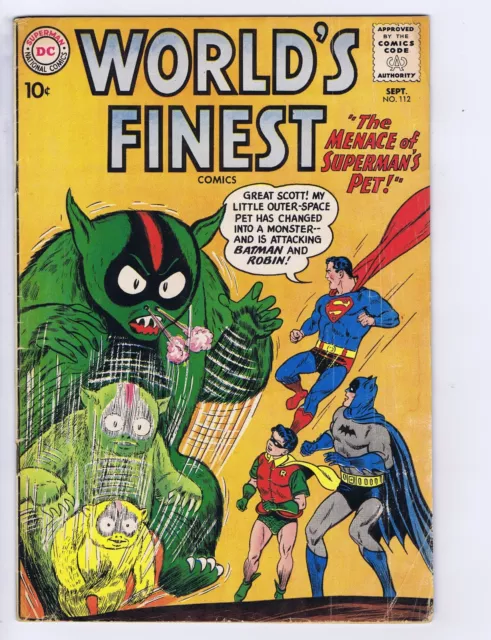 World's Finest #112 DC Pub 1960 The Menace of Superman's Pet !