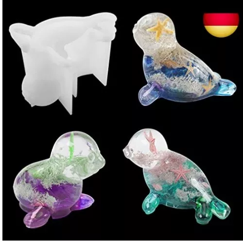 Voyyphixa Seehund Silikonformen Epoxidharz, 3D Tiere Resin Resin Silikonform