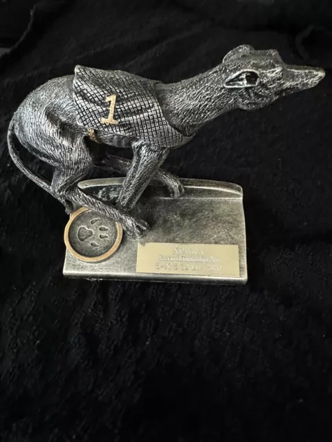 Silver coloured greyhound /whippet resin used trophy