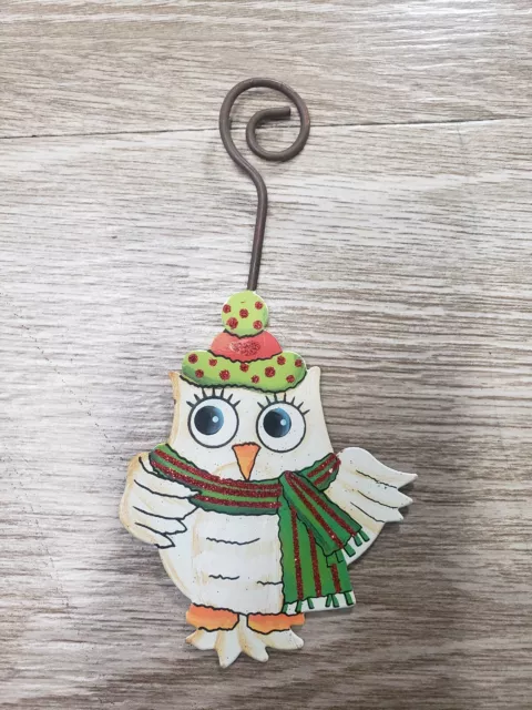 NWT The Round Top Collection Painted Metal Christmas Owl Wall Decoration