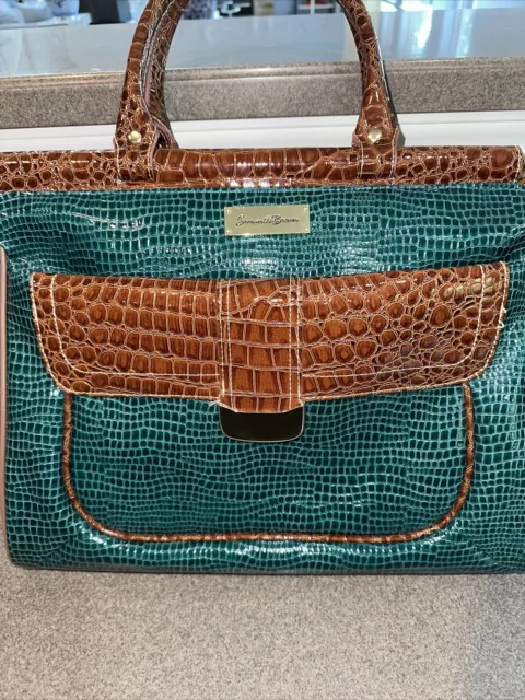 Samantha Brown Carry-On Bag Blue And Brown