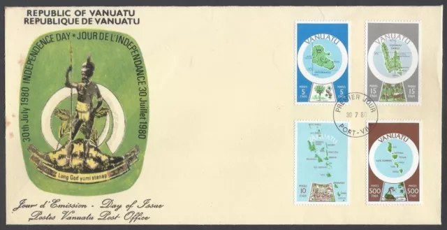 AOP Vanuatu #280-92 1980 Maps set of 13 on 3 FDC First Day covers