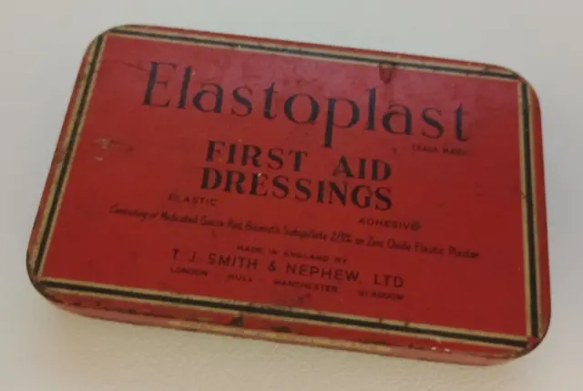 Rare Vintage Collectable Elastoplast First Aid Dressings Metal Tin