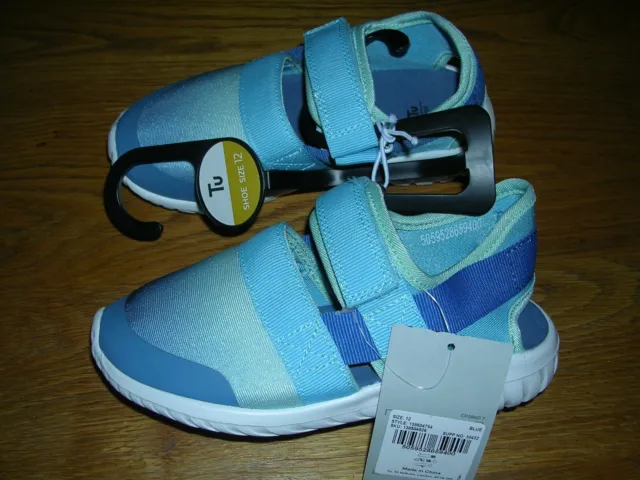 2 paia sandali con cinturini marroni blu nuovi con etichette Regno Unito 12 EU 30,5 nuovi 4