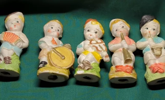 Mini Bisque Doll Japan 5 PC Band. 3" Tall