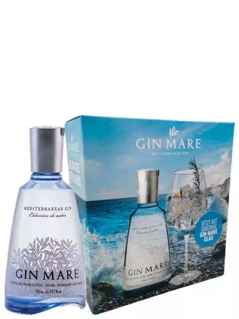 Gin Mare Mediterranean Gin - Geschenkset mit Gin Mare Glas (61,29 EUR/l)