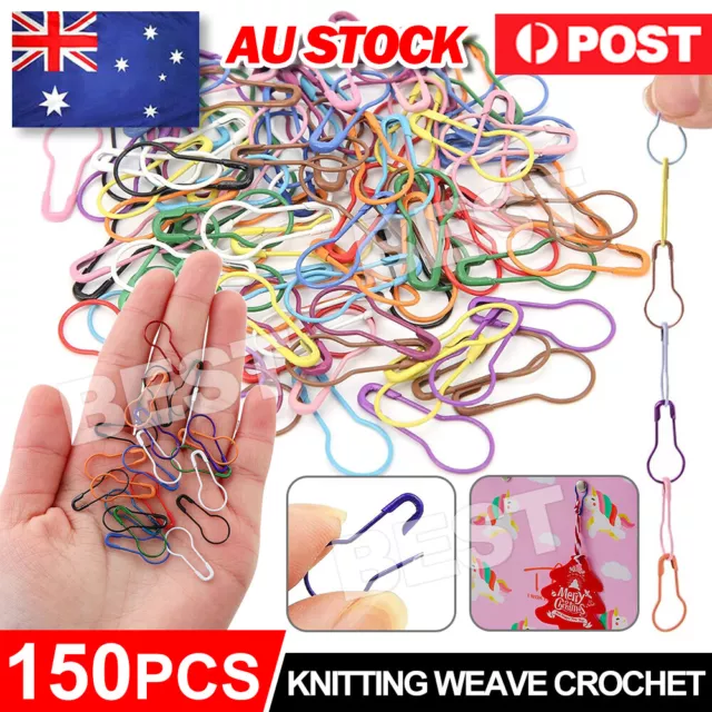 150x Knitting Weave Crochet Locking Stitch Markers Needle Clip Craft Holder AU