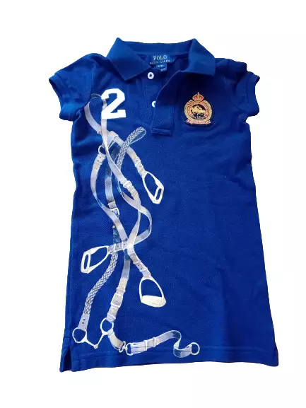 RALPH LAUREN Bambini Polo Shirt 3/3T Cotone Navy blu Button logo