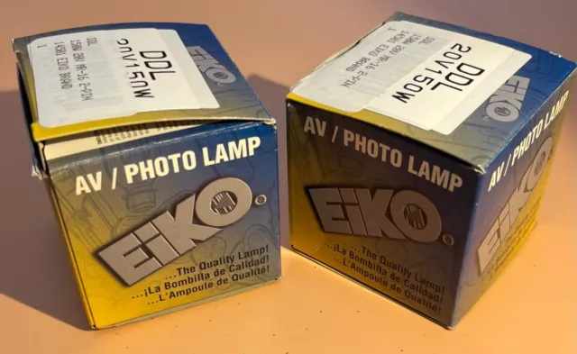 Lot of 2 EiKO AV Photo Lamp BULBS ELC 20V 150W Quartz Halogen for Microfilm 3