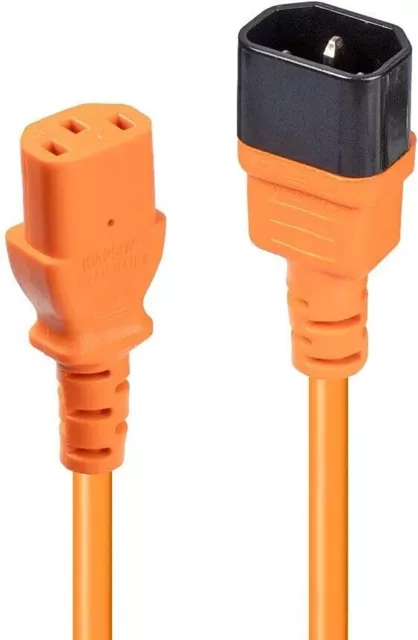 Lindy 1m IEC C14 auf IEC C13 Verlängerungsnetzkabel, orange