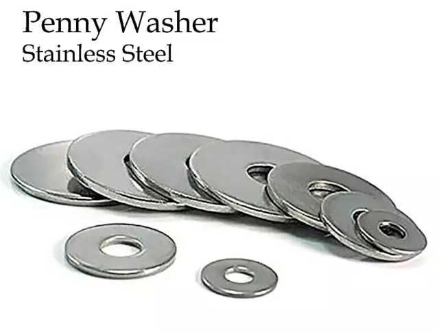 Penny Washers M3mm M4mm M5mm M6mm M8mm M10mm M12mm STAINLESS STEEL