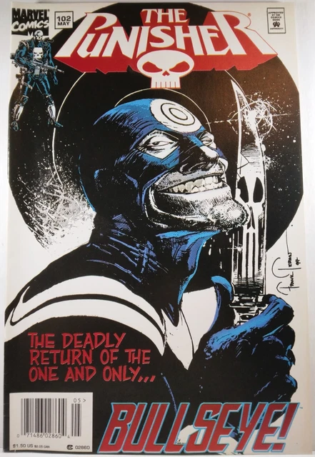 💀 The Punisher #102 Newsstand Variant Vf Bullseye Marvel 1995 Low Print Run