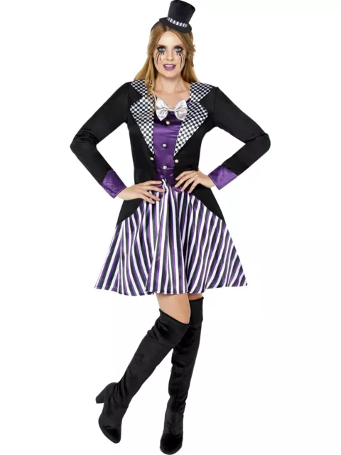 Adults Dark Mad Hatter Fancy Dress Wonderland Costume Womens Fairytale Book Week