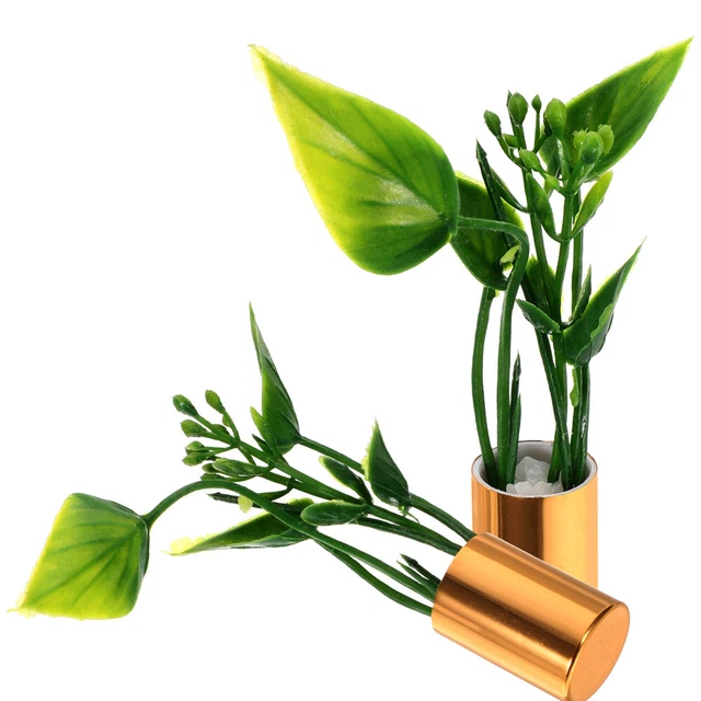 2 Pcs Role Pretend Playset Toy Miniature Flowers Potted Plant