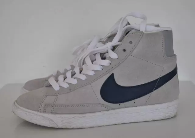 LIGHT GREY SUEDE lace up unisex hi tops trainers size 4 EU 36.5 NIKE Blazer 20.00 PicClick UK