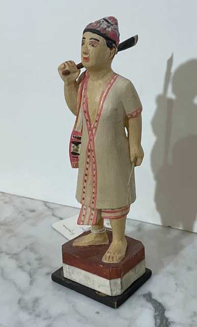 EARLY 20th CENTURY PAINTED WOOD STATUE OF FEMALE FIGURE - FROM MUSEUM COLLECTION