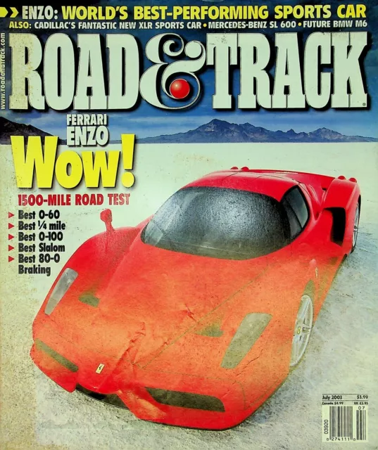 Road & Track Magazine July 2003 Ferrari Enzo 1500-Mile Road Test