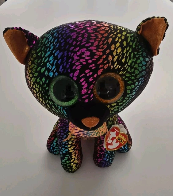 RARE TY BEANIE Boo Buddy Spellbound the Multi Colour Cat Large 9” BNWT