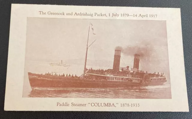 G.b. Shipping Paddle Steamer "Columba" Postcard. Few Small Marks.