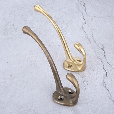 Vintage Style Brass Metal Holder Hanger Hook For Coat Clothes Storage Door Wall