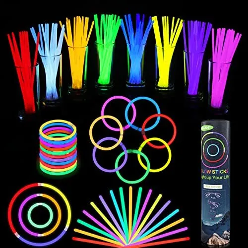 AIVANT Glow Sticks Bulk Party Supplies | 100 PCS 8 Inch Glowsticks with Conne...