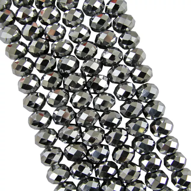 Faceted Rondelle Metallic glass crystal Abacus beads 3x2 4x3 6x4 8x6 10x8 12x9