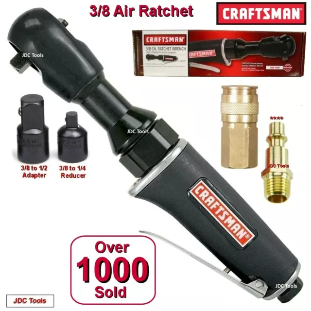 CRAFTSMAN 3/8 inch Drive Air Ratchet Wrench w Adapters "3 Tools in 1" (919932)