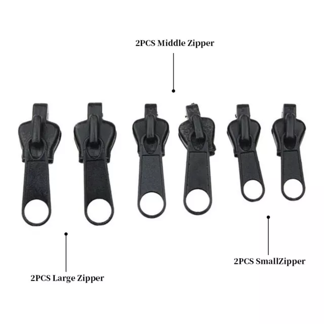 6PCS Instant Zipper Fix Repair Kit Zip Slider Pulls Pullers Ersatz Nähen 2
