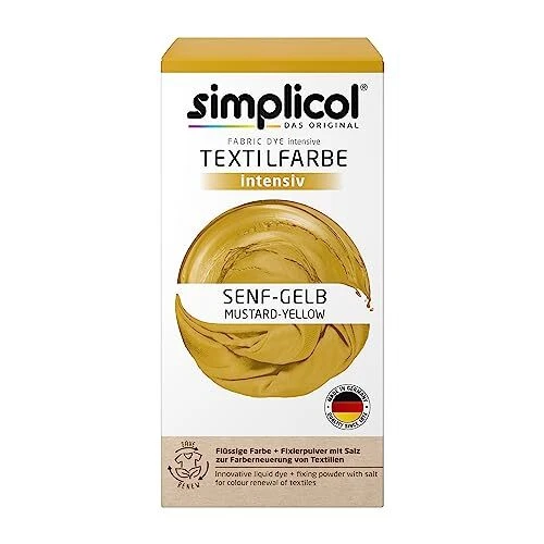 Simplicol Teinture textile intense jaune moutarde 1027247 - Coloration facile en