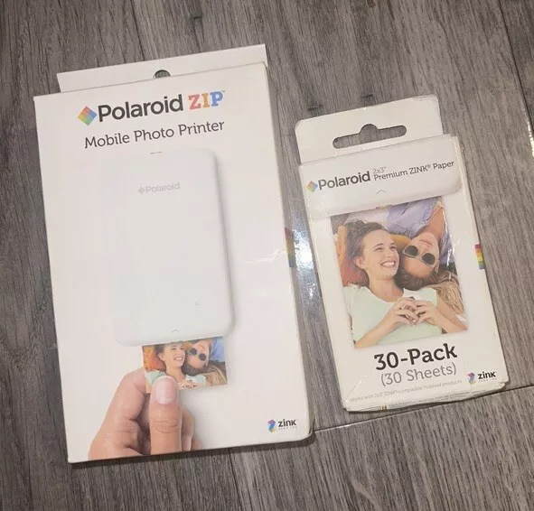 Polaroid Zip Mini Printer Portable Bluetooth Photo Printer (POLMP01W), TESTED