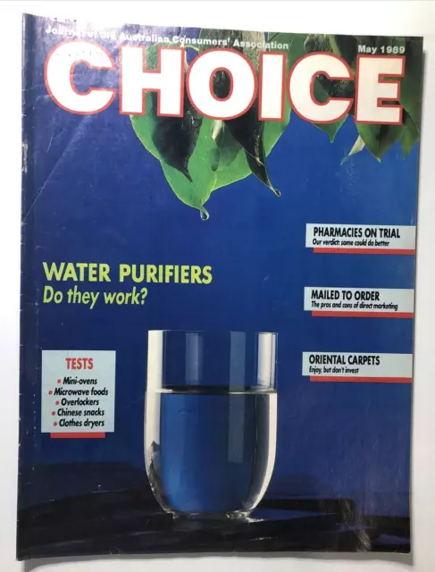 Choice Vintage Magazine Journal Australian Consumers Association May 1989