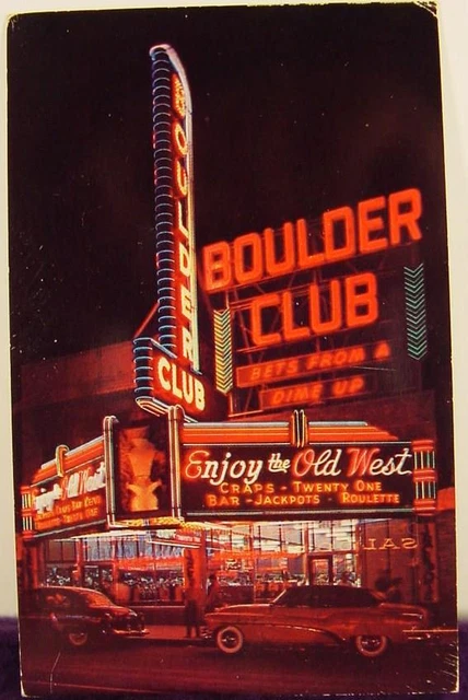 1950s NITE VIEW NEON SIGNS BOULDER CLUB, LAS VEGAS NEVADA
