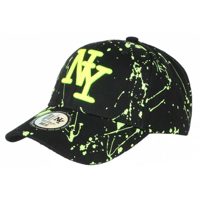 Casquette Baseball NY Jaune Fluo Et Noir - Taille Unique, Streetwear, Marque Larsy, Neuve Avec étiquettes