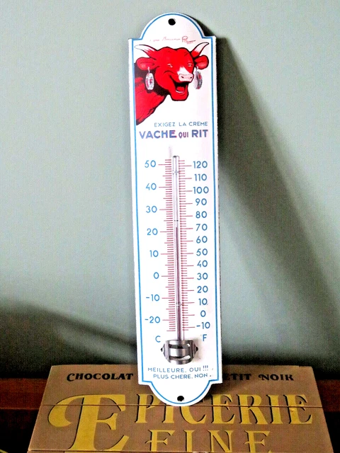 Thermomètre émaillé bombé hauteur 30cm : SARDINE DU YACHT