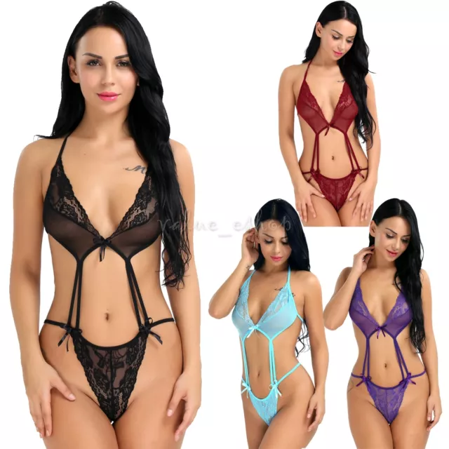 Women Lace Sexy-Lingerie Nightwear Underwear G-string Babydoll Sleepwear Dress